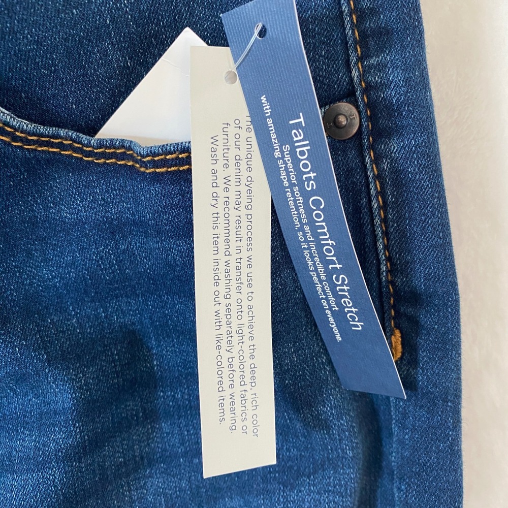 Talbots Women Petite High Waist Skinny Leg Jeggings Crop Jeans Dark Wash Sz 10P - Picture 9 of 10